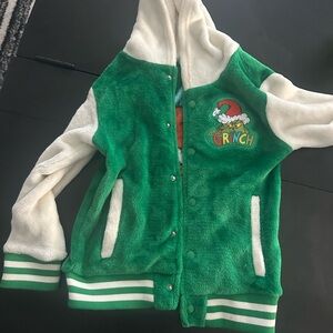 Kids Green and White Fleece Hoodie the grinch! See note!!